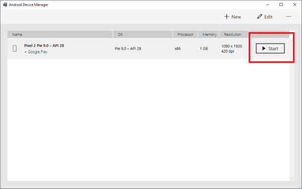 emulator has been created